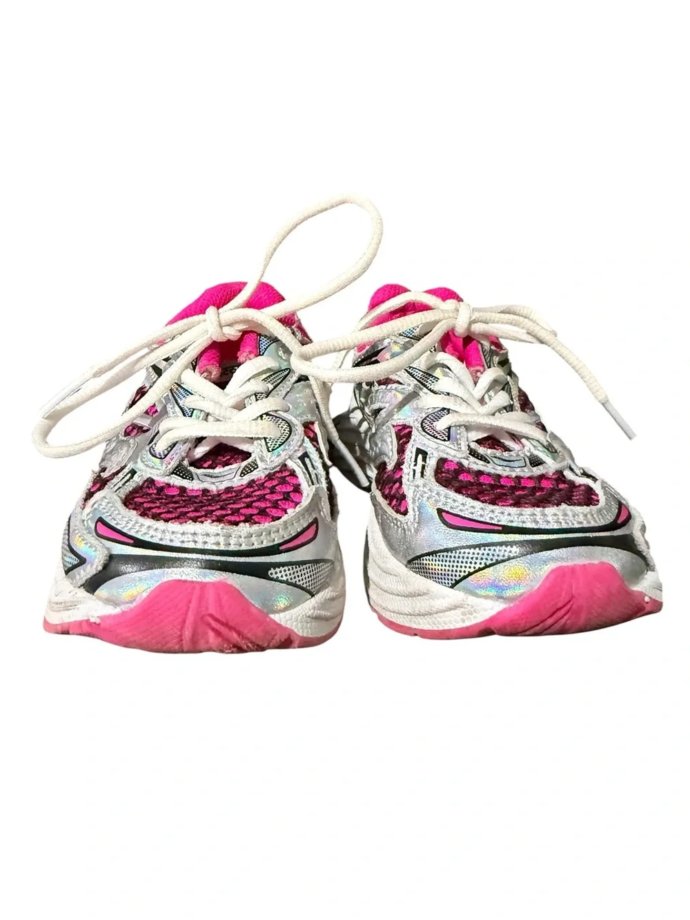 Saucony Omni 9 Pink White Silver Girls Sneakers Grade School Size 9 Y2K Running